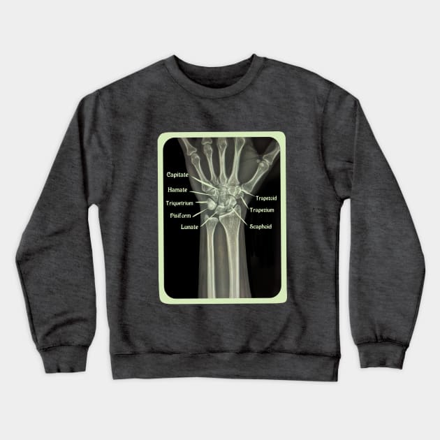 XRAY of Carpal Bones Mixed Media Crewneck Sweatshirt by ckrickett